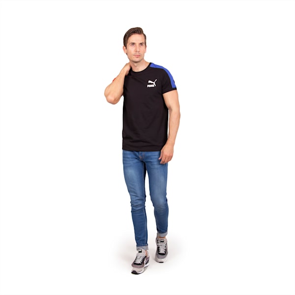 Remera deportiva para hombre T7 Iconic, PUMA Black-Royal Sapphire, large-ARG
