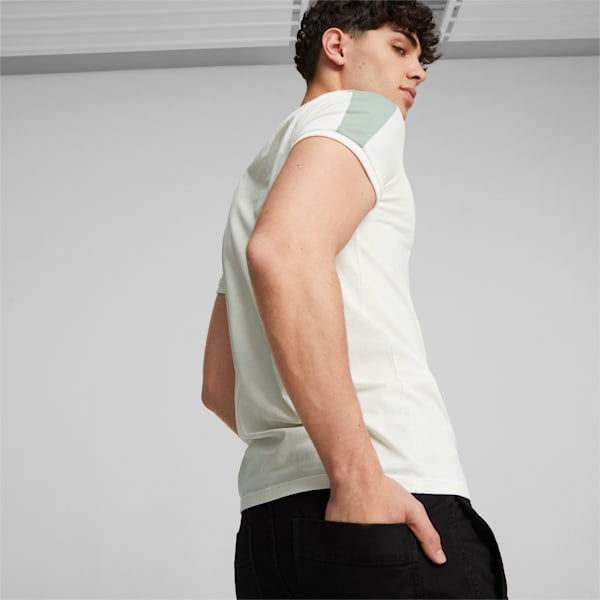 Remera deportiva para hombre T7 Iconic, Warm White-green fog, large-ARG
