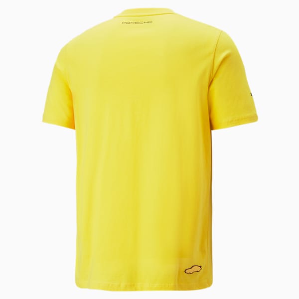Porsche Legacy Logo Tee Men, Lemon Chrome, large-ZAF
