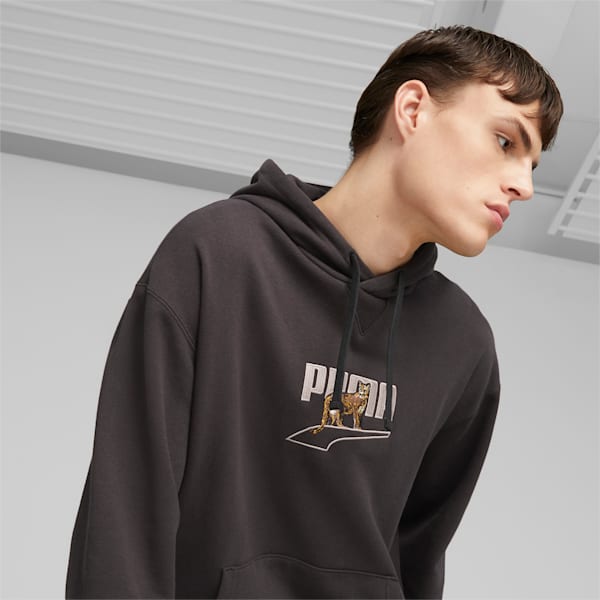 DOWNTOWN Graphic Hoodie Men, PUMA Black, large-ZAF