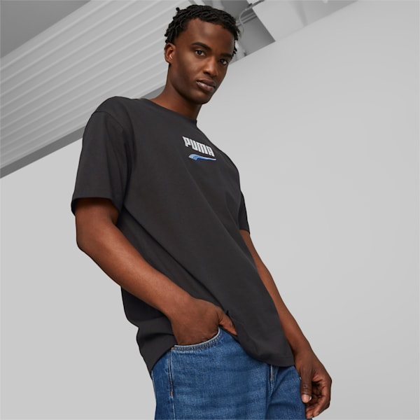 Remera para hombre DOWNTOWN Logo, PUMA Black-Daydream, large-ARG