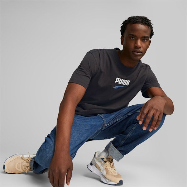 Remera para hombre DOWNTOWN Logo, PUMA Black-Daydream, large-ARG