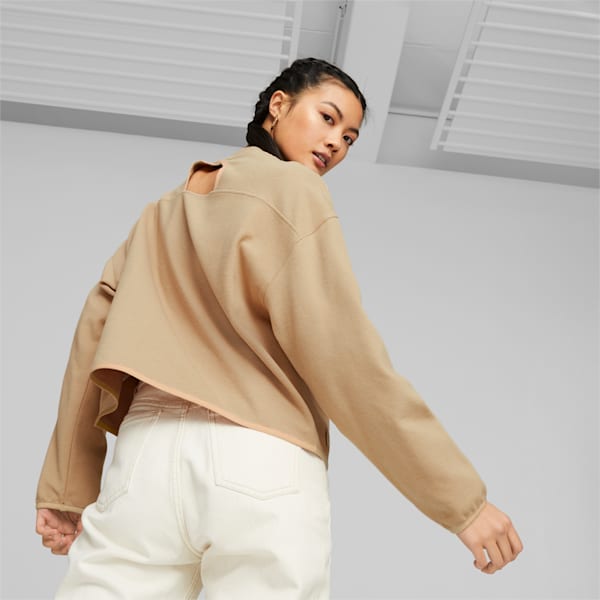 Buzo de cuello perkins Infuse para mujer, Dusty Tan, large-ARG