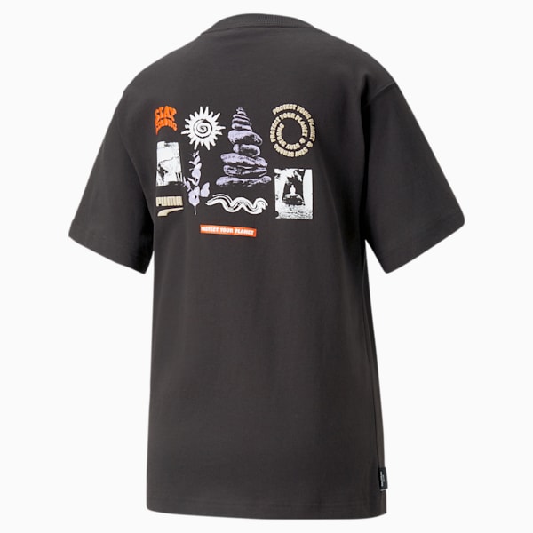Remera gráfica holgada Downtown para mujer, PUMA Black, large-ARG