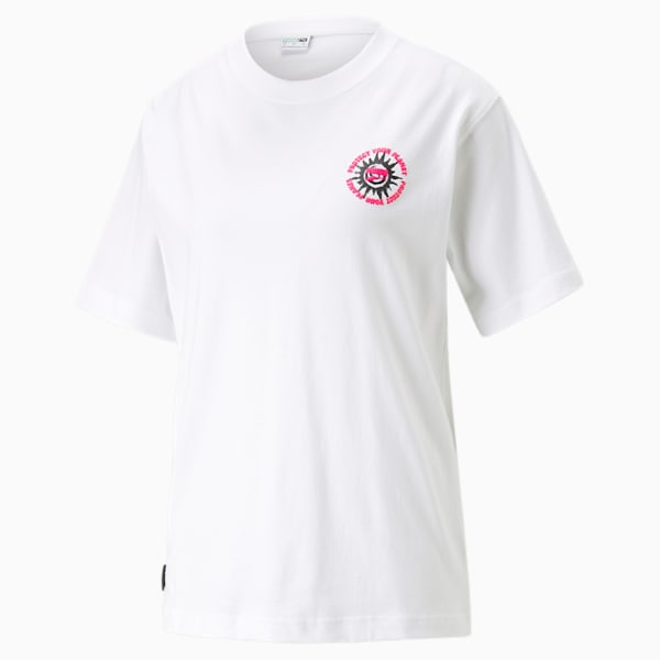 Remera gráfica holgada Downtown para mujer, PUMA White, large-ARG