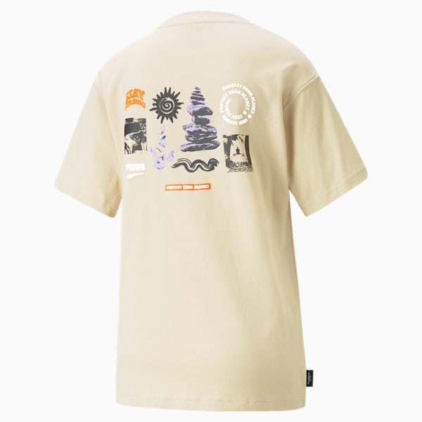Remera gráfica holgada Downtown para mujer, Granola, large-ARG