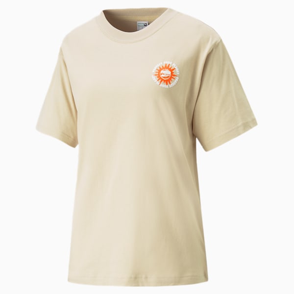 Remera gráfica holgada Downtown para mujer, Granola, large-ARG