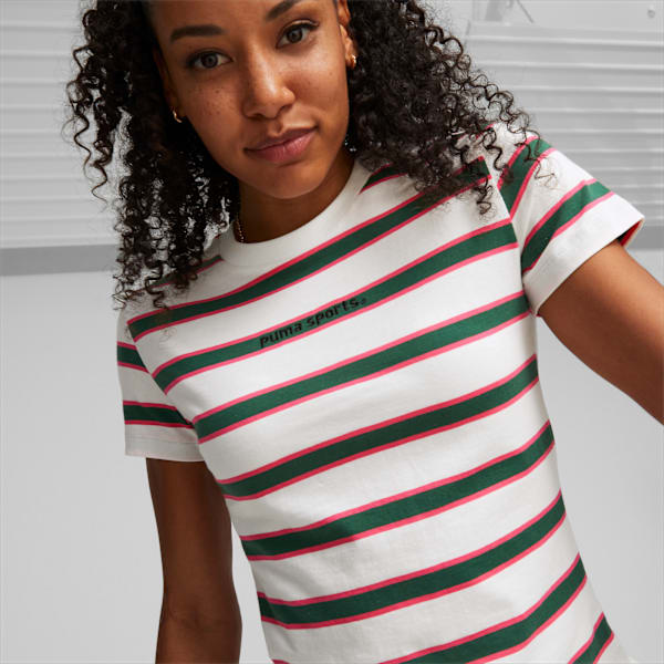 Remera PUMA TEAM para mujer, PUMA White-Yarn dye, large-ARG
