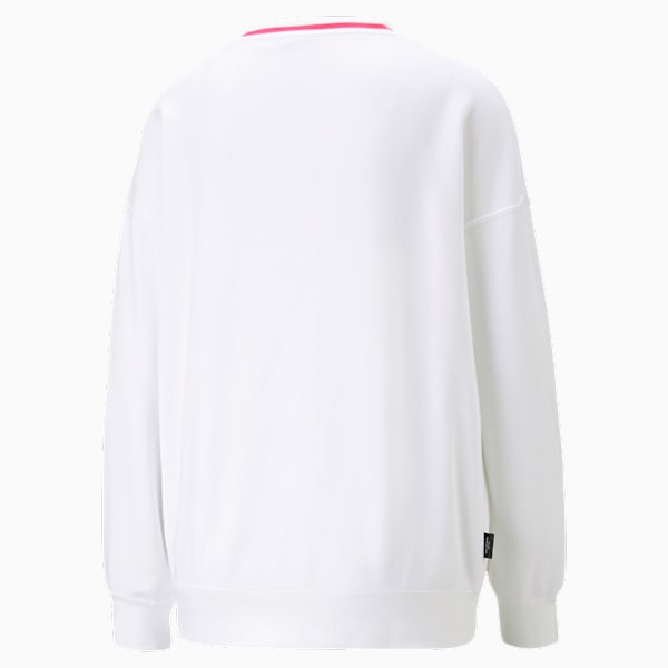 Sudadera de cuello perkins PUMA TEAM para mujer, PUMA White, large-MEX