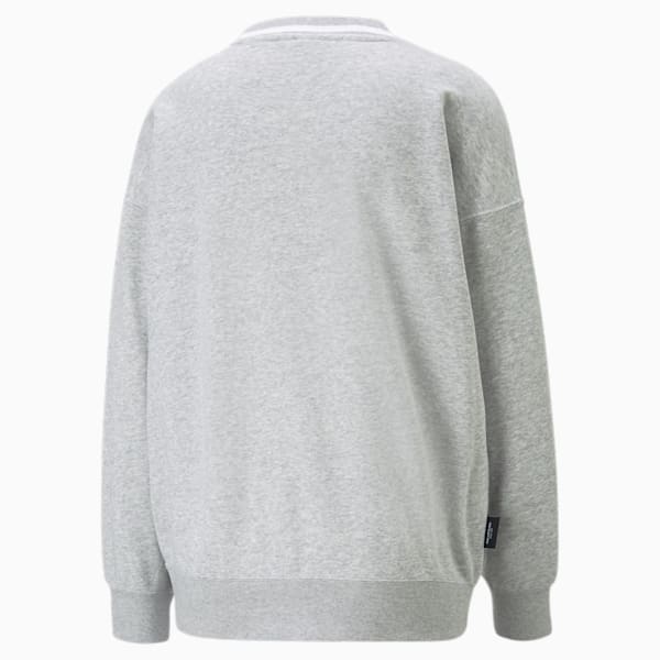 Buzo de cuello perkins PUMA TEAM para mujer, Light Gray Heather, large-ARG