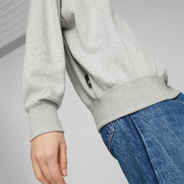 Buzo de cuello perkins PUMA TEAM para mujer, Light Gray Heather, large-ARG