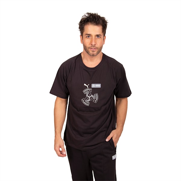 Remera con logo de equipo para hombre Mercedes-AMG Petronas Motorsport, PUMA Black, large-ARG