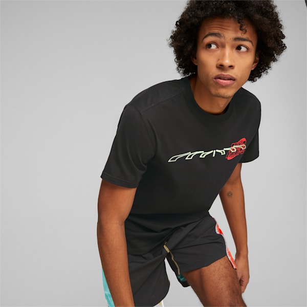 New Era Basketball Tee Men, PUMA Black, large-ZAF