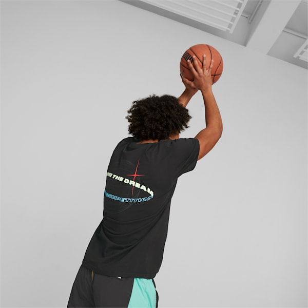 New Era Basketball Tee Men, PUMA Black, large-ZAF