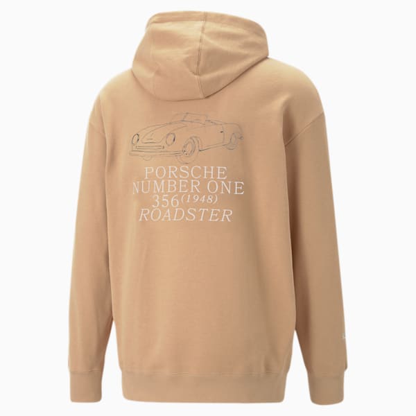 Buzo con capucha y logo del equipo para hombre del Porsche Legacy, Dusty Tan, large-ARG