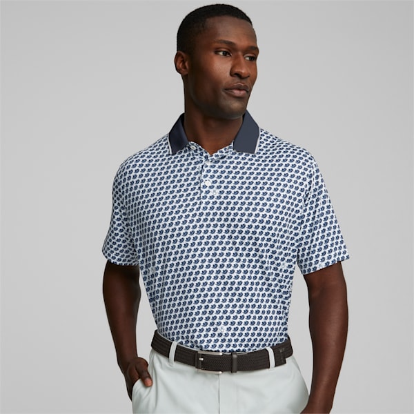 Mattr Love/H8 Golf Polo Shirt Men, Bright White-Navy Blazer, large-ZAF