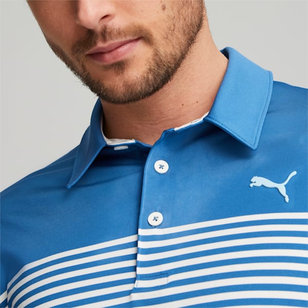 Mattr Track Golf Polo Shirt Men, Lake Blue-Tropical Aqua Heather, large-ZAF