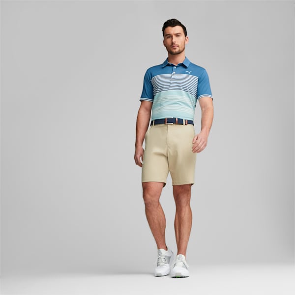 Mattr Track Golf Polo Shirt Men, Lake Blue-Tropical Aqua Heather, large-ZAF
