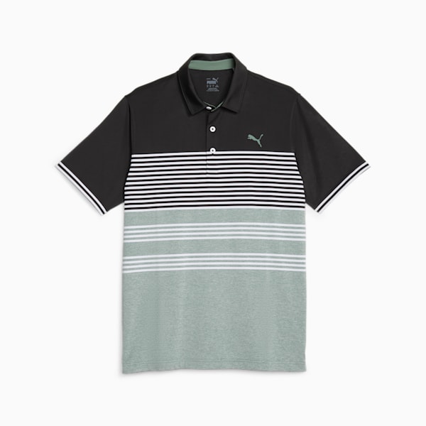 Mattr Track Golf Polo Shirt Men, PUMA Black-Eucalyptus Heather, large-ZAF