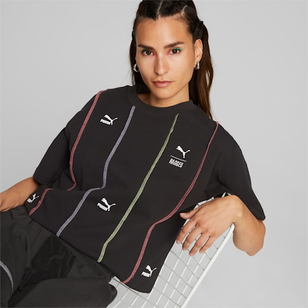 PUMA x THE RAGGED PRIEST Tee Women, PUMA Black, large-ZAF