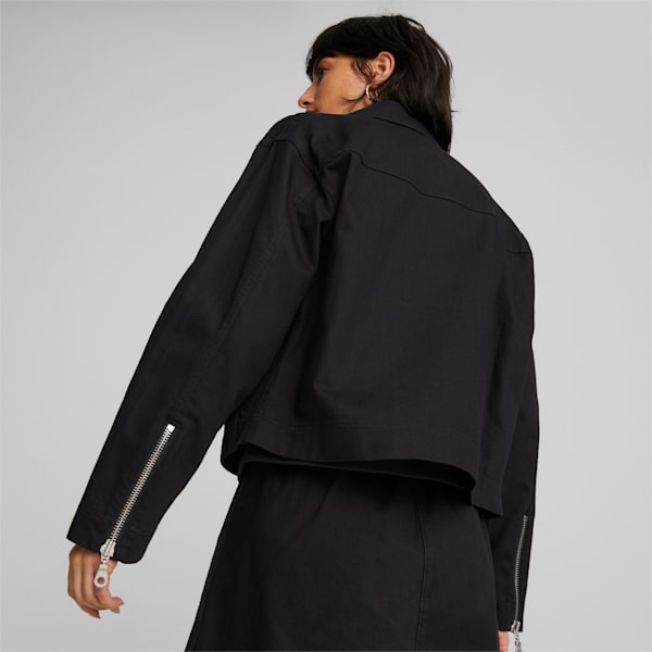 PUMA x THE RAGGED PRIEST Twill Jacket Women, PUMA Black, large-ZAF