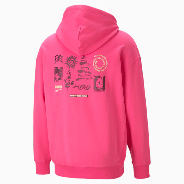 DOWNTOWN Graphic Hoodie Men, Glowing Pink, large-ZAF