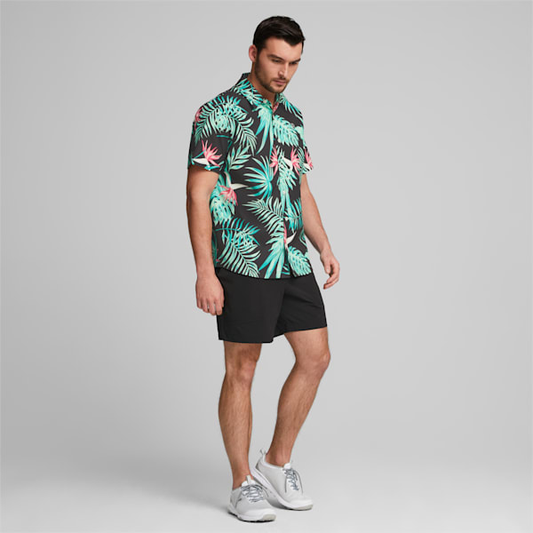PUMA x Palm Tree Crew Paradise Button-Down Golf Shirt Men, PUMA Black, large-ZAF