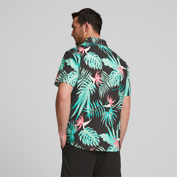 PUMA x Palm Tree Crew Paradise Button-Down Golf Shirt Men, PUMA Black, large-ZAF