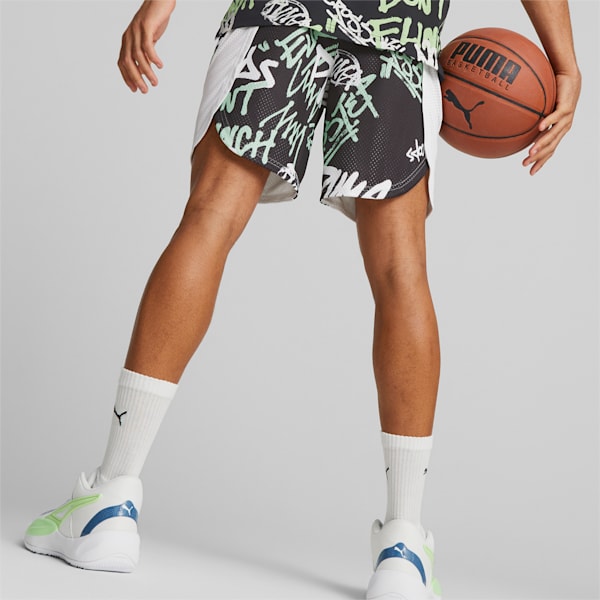 Jamboree Printed Basketball Shorts Men, PUMA Black-DON'T FLINCH AOP, large-ZAF