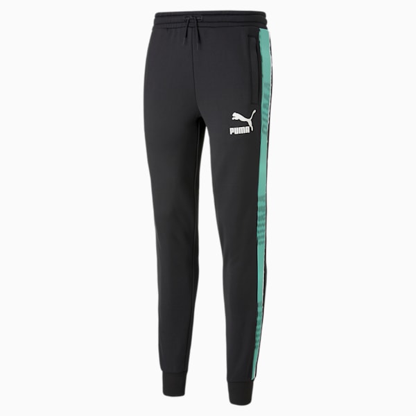 T7 Sport Track Pants Men, PUMA Black-Mint, large-ZAF