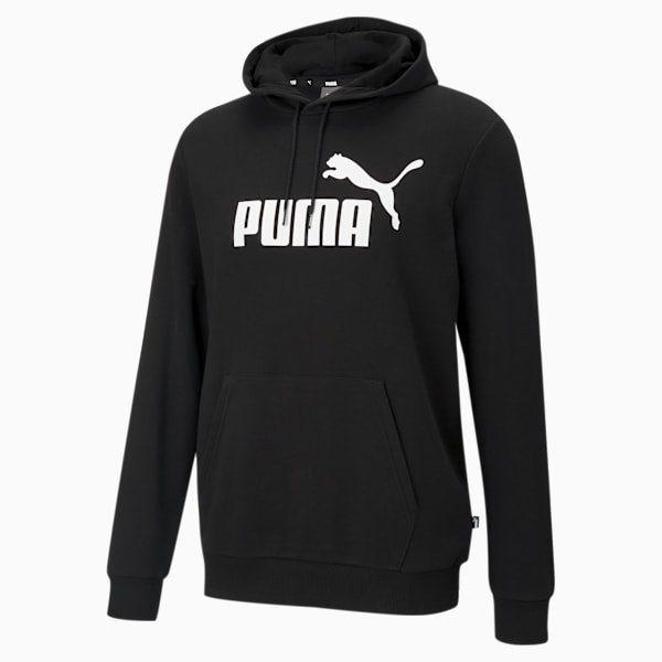 Sudadera con gorra con logotipo grande para hombre Essentials, Puma Black, large-MEX