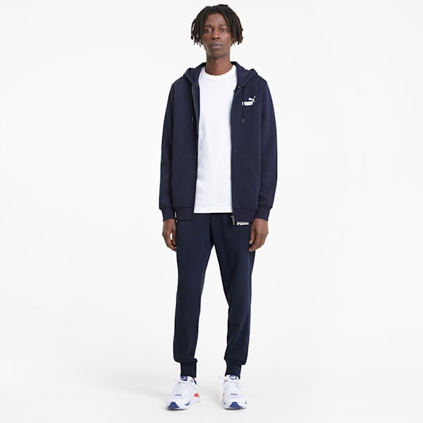 Essentials Full-Zip Logo Hoodie Men, Peacoat, large-ZAF