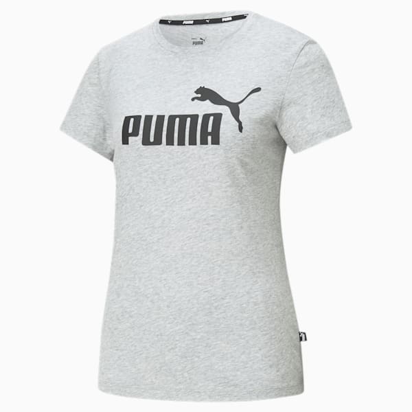 Playera con logotipo para mujer Essentials, Light Gray Heather, large-MEX