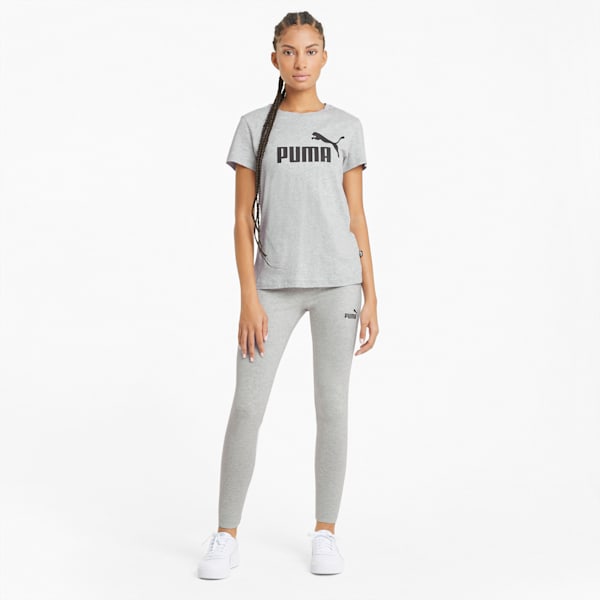 Playera con logotipo para mujer Essentials, Light Gray Heather, large-MEX