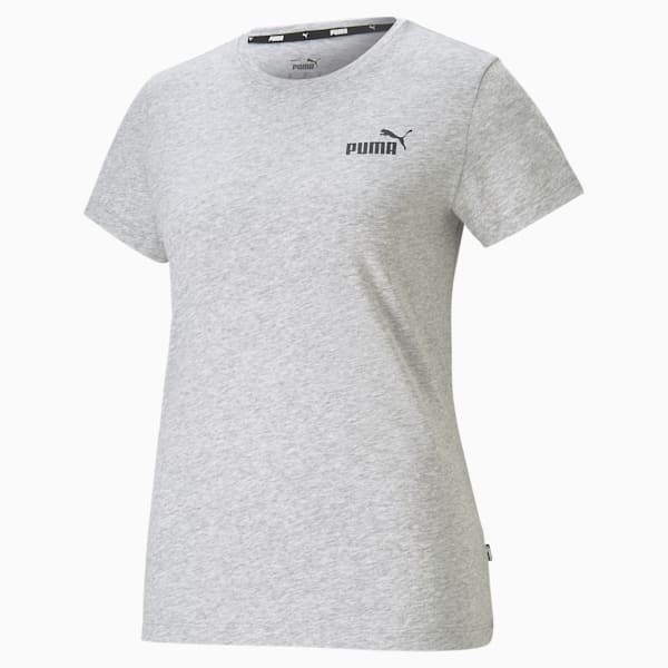 Essentials Small Logo Tee Women, Light Gray Heather, large-ZAF