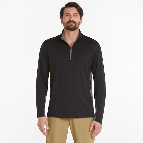 Gamer Quarter-Zip Men's Golf Sweatshirt, Puma Black, large-ZAF