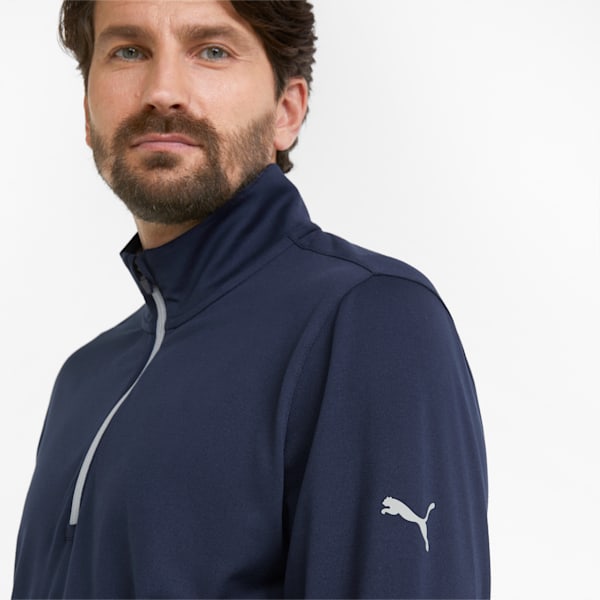 Gamer Quarter-Zip Men's Golf Sweatshirt, Navy Blazer, large-ZAF