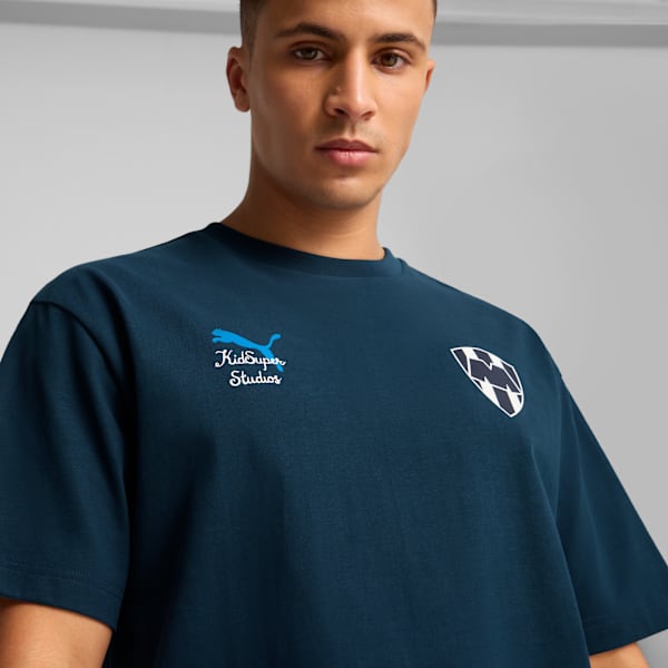 Camiseta KIDSUPER Rayados, Deep Navy-PUMA White, large-MEX