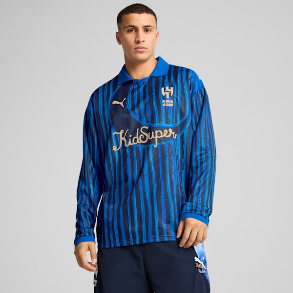 Camiseta retro KIDSUPER x AL-HILAL SFC para hombre, Blue Intense-Club Navy, large-MEX