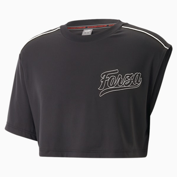 PUMA x SCUDERIA FERRARI x JUNE AMBROSE ASMTRC Tee Women, PUMA Black, large-ZAF