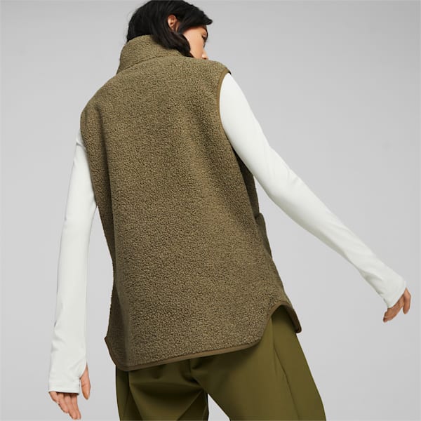 YONA Women's Fleece Vest, Olive Drab, large-ZAF