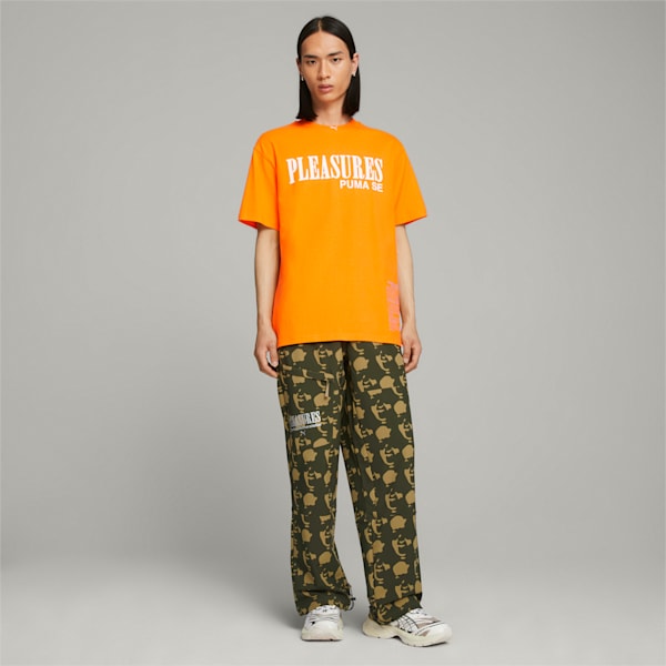 PUMA x PLEASURES Men's Tee, Orange Glo, large-ZAF