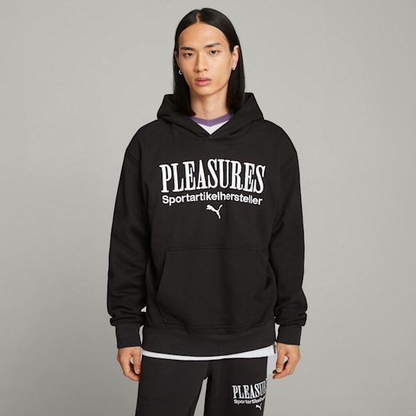 PUMA x PLEASURES Men's Hoodie, PUMA Black, large-ZAF