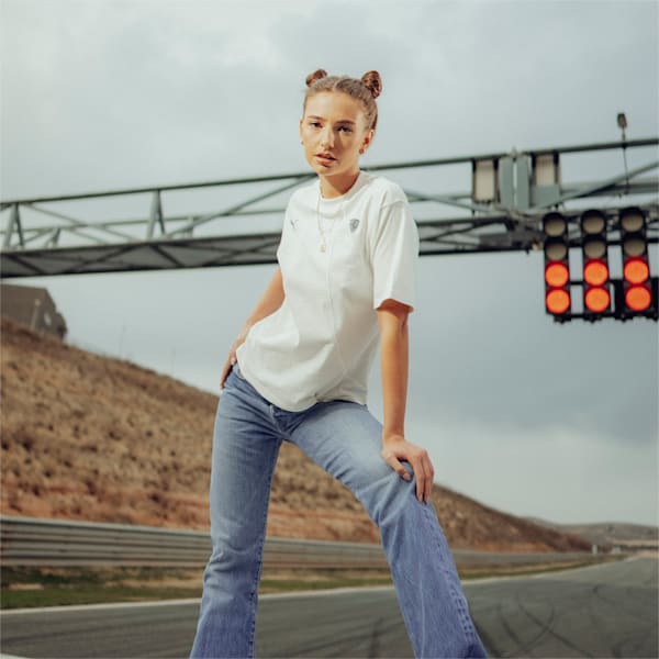 Scuderia Ferrari Style Women's Tee, Warm White, large-ZAF