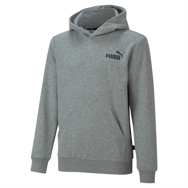 Buzo para niños con capucha y logotipo pequeño Essentials, Medium Gray Heather, large-ARG