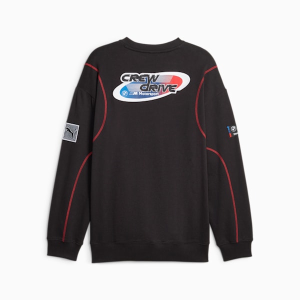 BMW M Motorsport Garage Crew Men's Sweatshirt, PUMA Black, large-ZAF