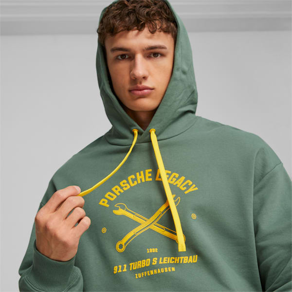 Porsche Legacy Garage Crew Men's Hoodie, Eucalyptus, large-ZAF
