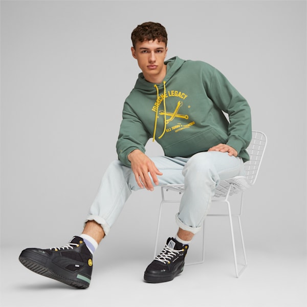 Porsche Legacy Garage Crew Men's Hoodie, Eucalyptus, large-ZAF