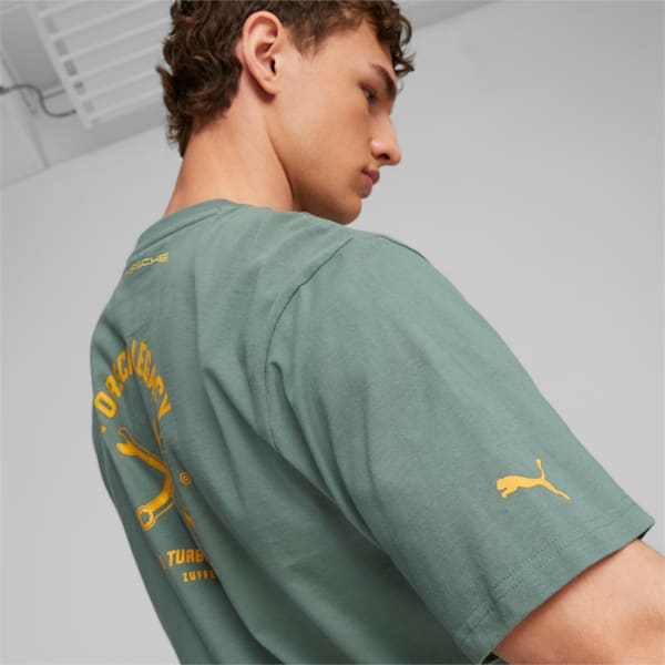Porsche Legacy Garage Crew Men's Tee, Eucalyptus, large-ZAF