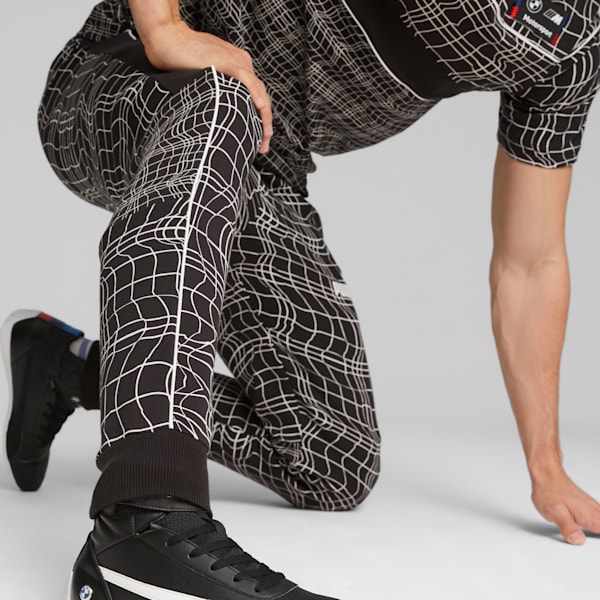 BMW M Motorsport Camo SDS Men's Sweatpants, PUMA Black-AOP, large-ZAF